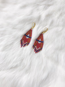 mini earrings - matte brick red