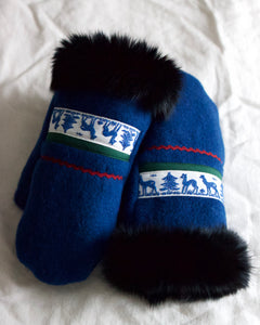 duffel mitts in royal blue / size s - m